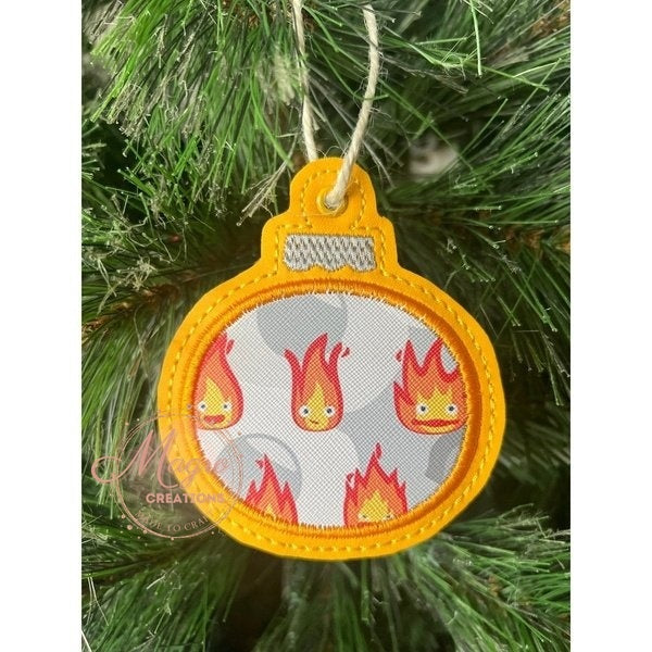 Faux Leather Fire Demon Christmas Ornament