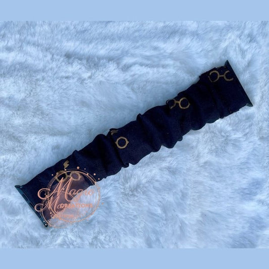 Movie Wizard Glasses Scrunchie Fabric Watch Band