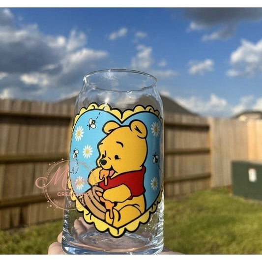 Heart honey bear Libbey Glass Cup