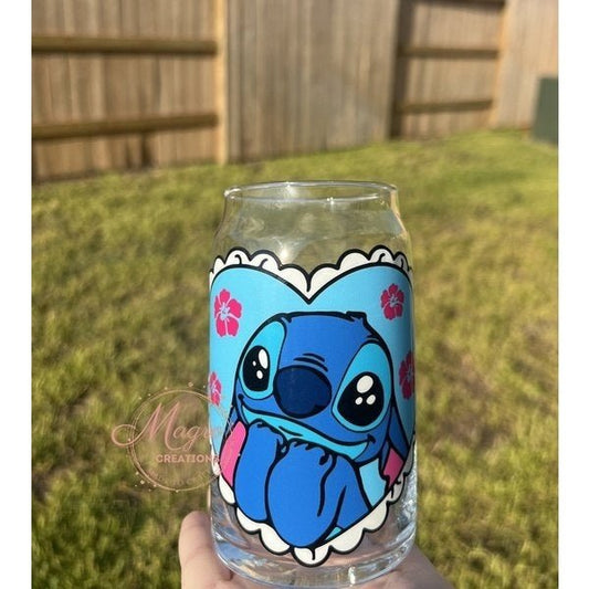 Heart blue alien Libbey Glass Cup