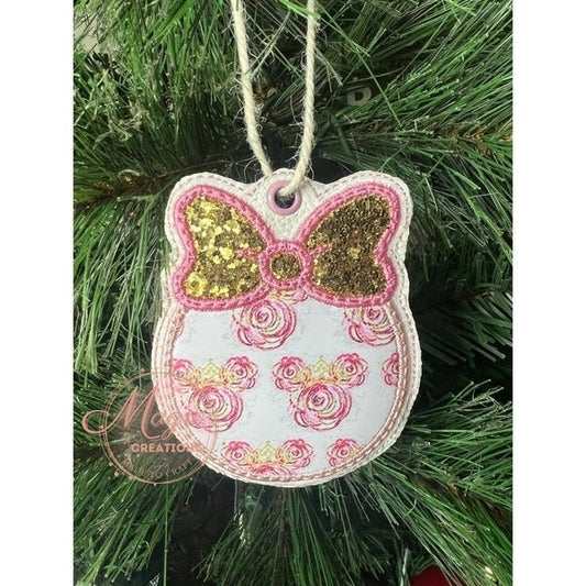 Faux Leather Mouse Silhouette Christmas Ornament