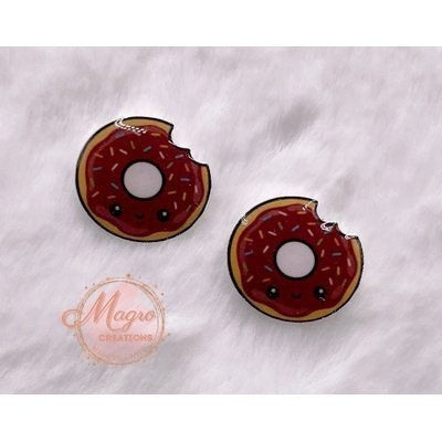 Cartoon Chocolate Donuts Acrylic Stud Earrings