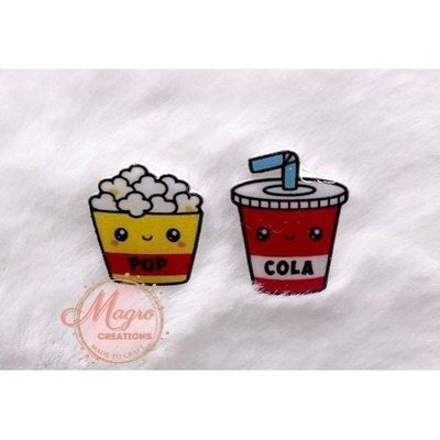 Cartoon Movie Popcorn and Cola Acrylic Stud Earrings