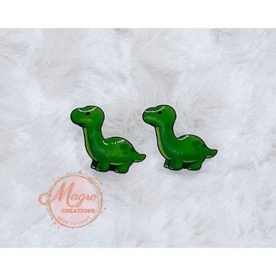 Cartoon Green Dinosaur Animal Stud Earrings