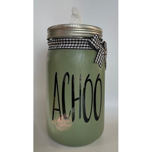 Army Green "Achoo" Mason Tissue Jar