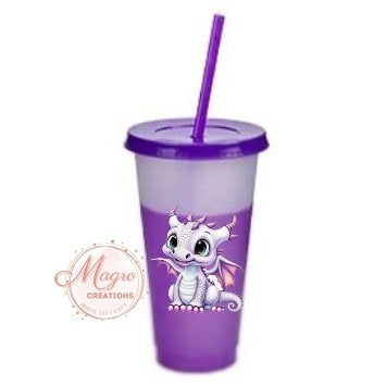 Customized Cute Dragon Animal Character Color Changing Drink Cup