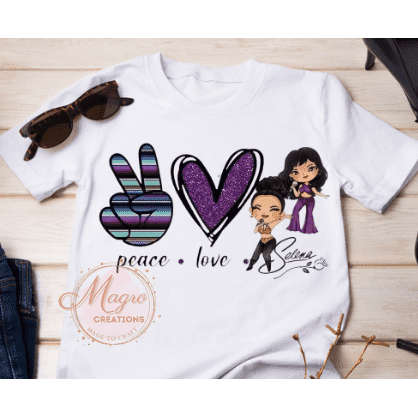 Peace Love Mexican Singer Artist Cartoon Shirt HTV Transfer Print