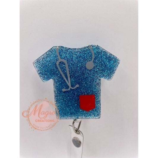 Cute Retractable Shirt with Red Pocket ID School Work Badge Reel