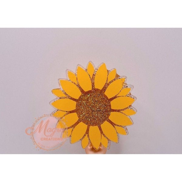 Cute Retractable Sunflower ID School Work Badge Reel
